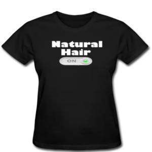 Natural Hair On Tee With On Button