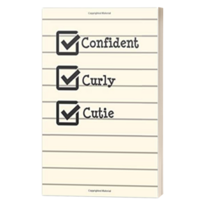 Confident Curly Cutie Check Boxes Journal Lined Notebook Check Marks