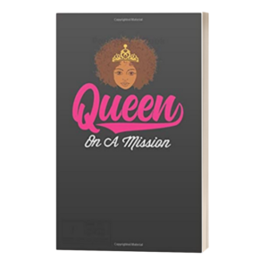 Queen On A Mission Journal | Notebook Afro Crown | Royalty | African American | Black | afro | Black Woman | Pink