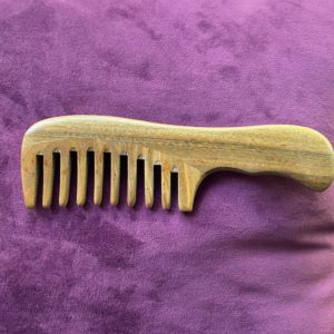 Large Sandalwood Wide Tooth Comb for Detangling Thick Curly Hair | Flat Handle | Afrocentric hair | untangle | natural