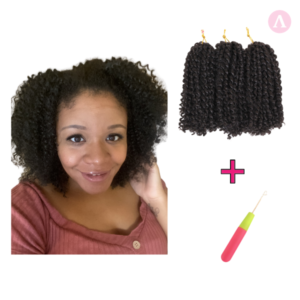 8" Kinky Crochet Hair | 6 Bundles Curly Afro Crochet Hair Weave For Thick 4A 4B 4C Textured Hair | Crochet Hook Included