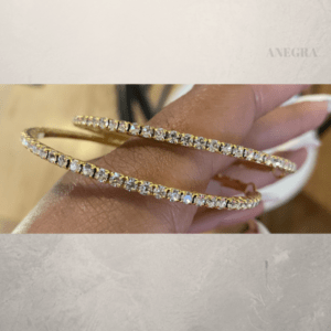 2.5 Inch Large Crystal Hoop Earrings with Shiny Rhinestones Silver Gold Statement Diamond Housewives Atlanta Style Trendy Lightweight Hoops