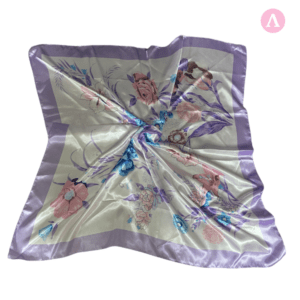 Lavender Satin Hair Scarf | Large Silky Square Turban For Wrapping Natural Hair and Laying Edges