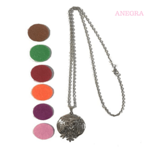 Essential Oil Aromatherapy Diffuser Owl Pendant Locket Necklace with 24” Chain Jewelry Includes 7 Multi-Colored Refill Perfume Pads