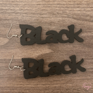 Large 4" African Black Dangle Drop Afrocentric Wooden Big Long Earrings | Natural Hair Tribal Statement Earrings