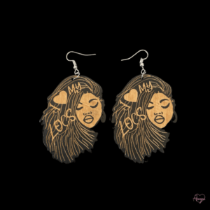 I Love My Locs Dreadlock Wooden Natural Hair Earrings | Locd Dreads Dangle Black Girl Symbolic Ethnic African Sista Jewelry
