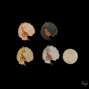 Black Bling Queen Afro Crown Charm | DIY Black Girl Magic Pendant for Jewelry Making | Necklace Bracelet Earrings Keychain Black Woman Charm