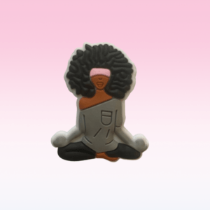 Black Goddess Meditation Shoe Charm | Natural Hair African Afrocentric Yoga Croc Shoe Clip