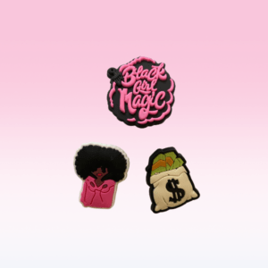 Black Girl Magic Shoe Charm Collection | Money Bag Big Afro Croc Shoe Clip