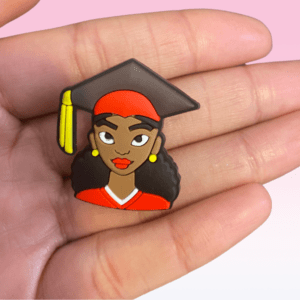 Black Woman Graduate Shoe Charm
