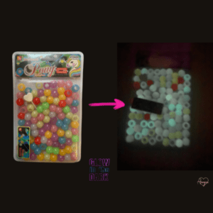 Girls Glow In The Dark Hair Beads | Perfect for Braids Twists | Natural Hair Pony Beads For Kids | Includes Quick Beader Tool