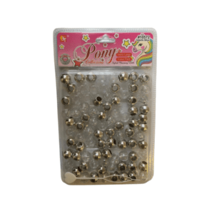 Girls Silver Clear Glitter Hair Beads