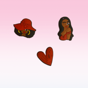 Love Black Ladies In Red Shoe Charm Collection | Heart Croc Shoe Clip