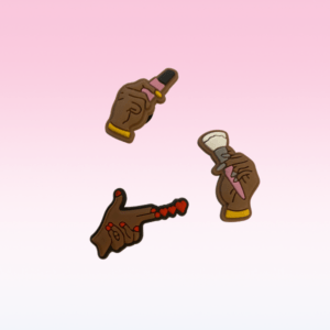 Black Queens Love Makeup Shoe Charm Collection | Beauty Cosmetic Lipstick Hearts Shoe Clips