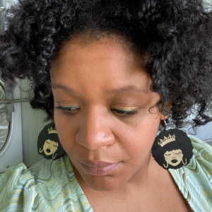 Black Queen Royalty Large Wooden Afro Dangle Earrings | Natural Hair Black Girl Magic Crown Tiara African Statement Afrocentric