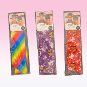 Edge Layer Satin Hair Scarf Large Silky Hair Wrap Turban Headband For Wrapping Natural Hair and Laying Edges Butterfly Rainbow