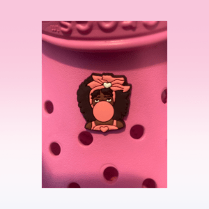 Pink Afro Bubble Gum Shoe Charm | Natural Hair Croc Shoe Clip