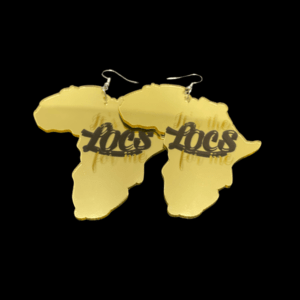 Locs Africa Map Gold Mirror Afro Dangle Earrings | Large Acrylic Statement Afrocentric Symbolic Motherland Earrings Its The Locs For Me